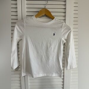 Polo by Ralph Lauren White Long-Sleeve Tee with Navy Pony